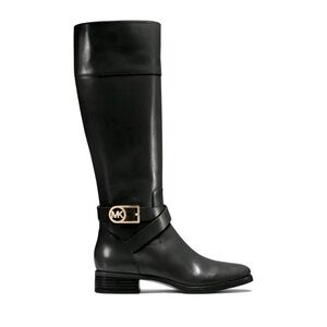 Michael Kors Black Over the Knee Boots with Gold Accent